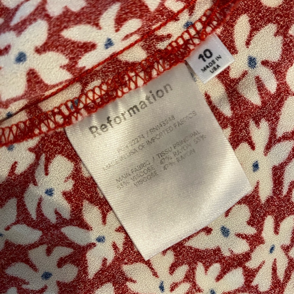 Reformation Red and White Floral Dress - Picture 8 of 10